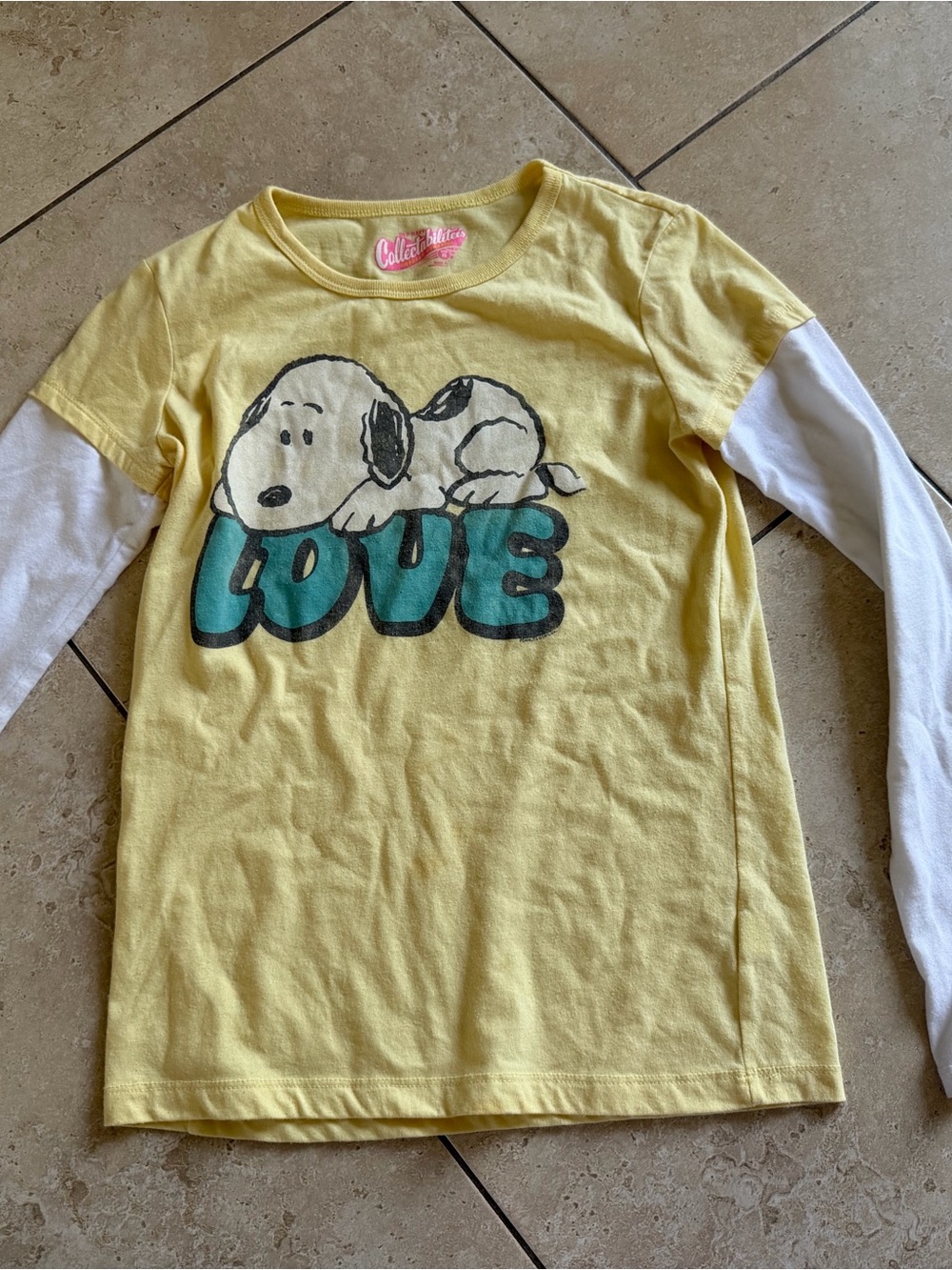 Y2K Old Navy Collectabilitees Snoopy Love Layered Tee